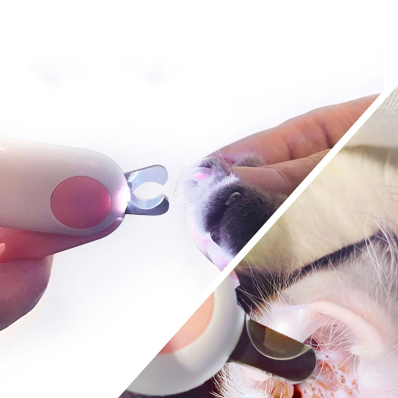 LED Illuminated Mini ABS Pet Nail Trimmer Tool
