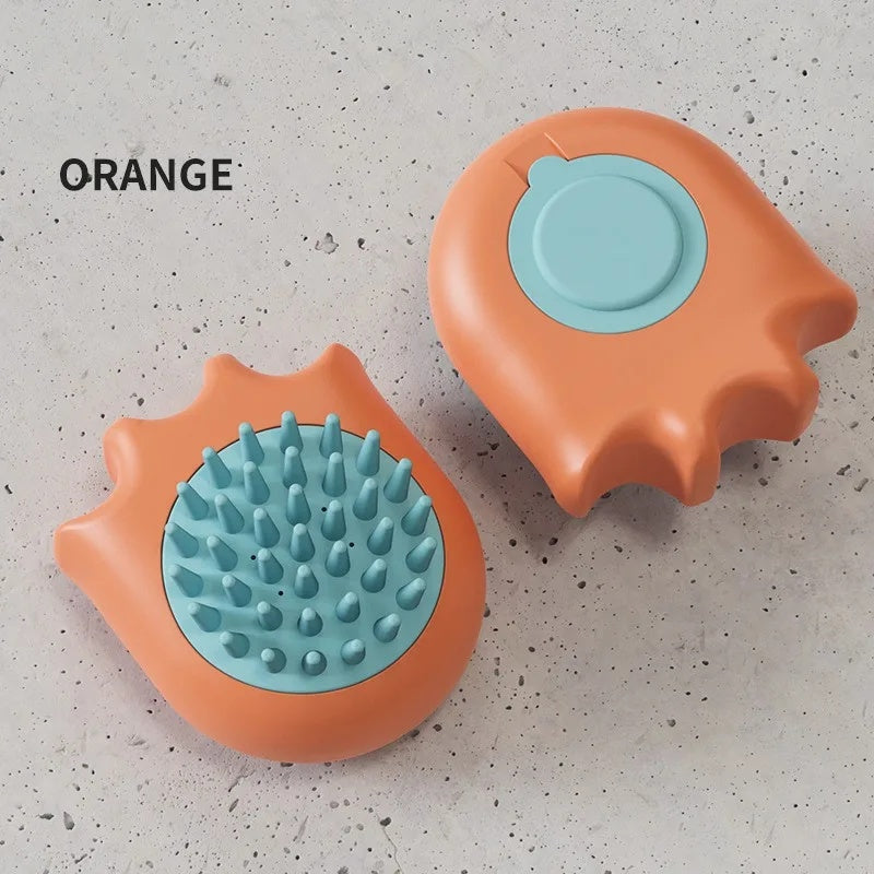 Pet Bath Massage Comb Brush With Shampoo Dispenser