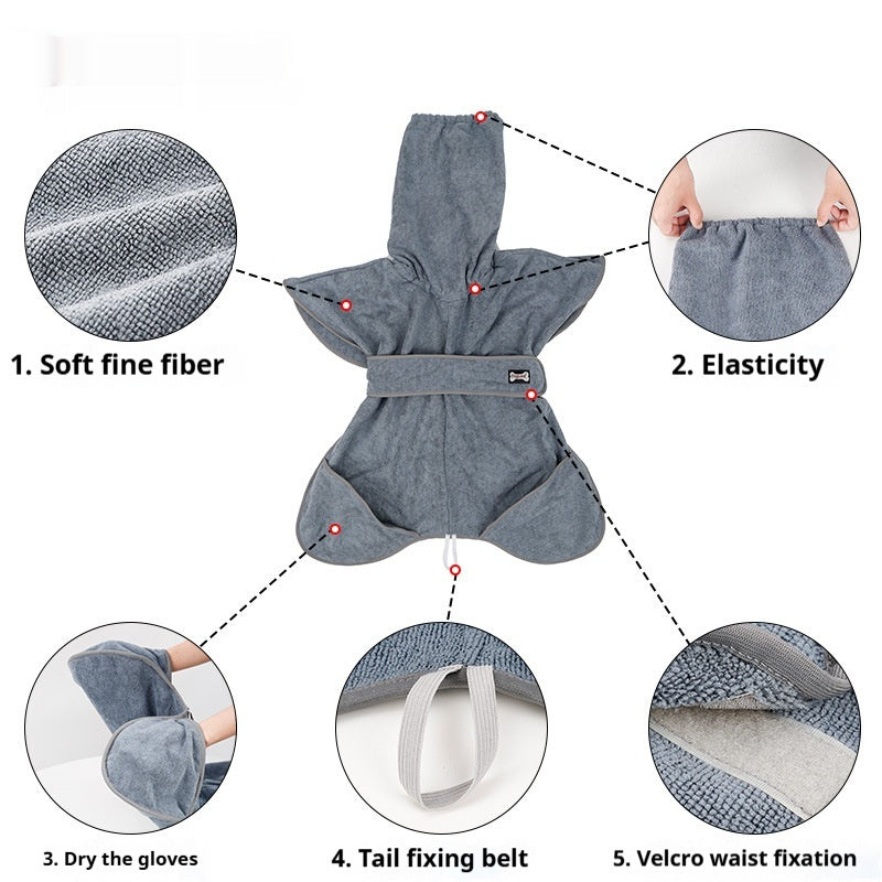 Quick Dry Water Absorbent Pet Bath Towel Cotton Material