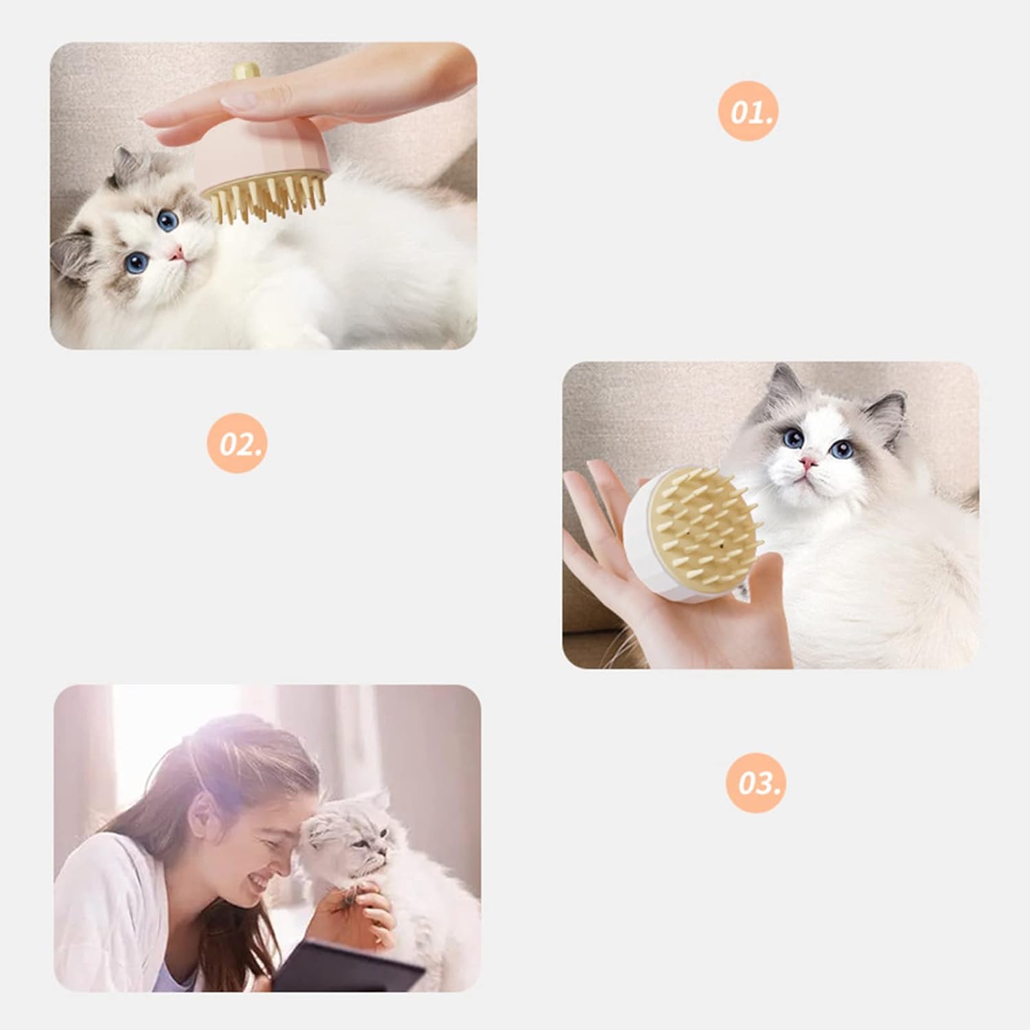 Pet Bath Shampoo Massage Brush For Grooming And Cleaning
