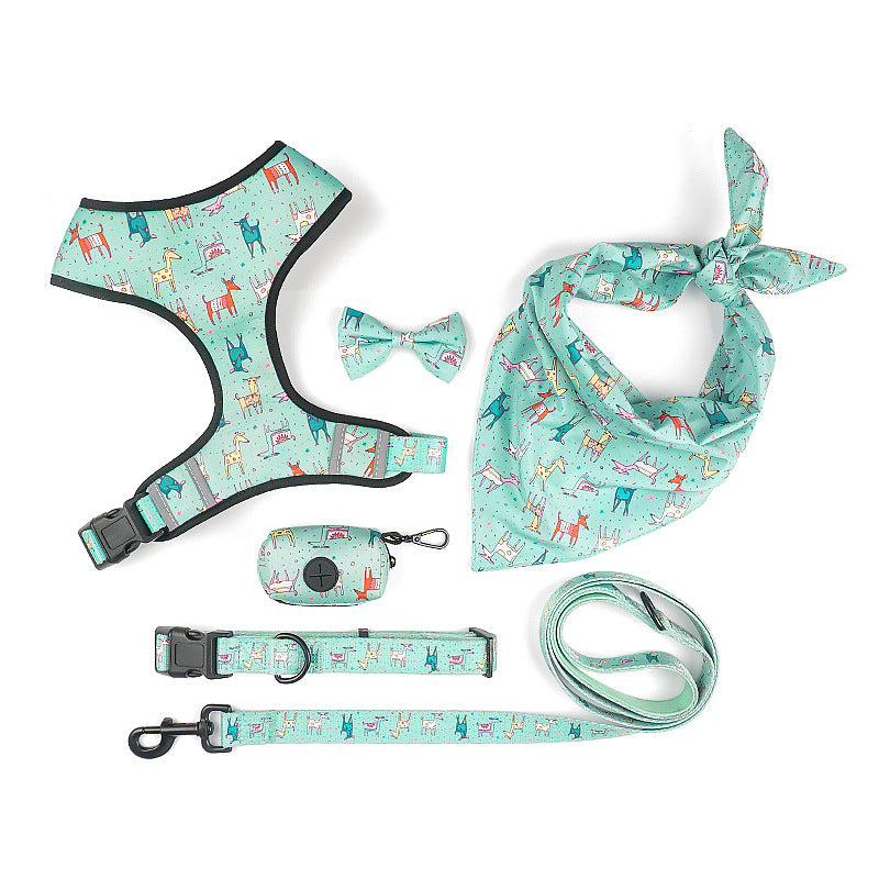 Bow Design Pet Harness And Leash Set