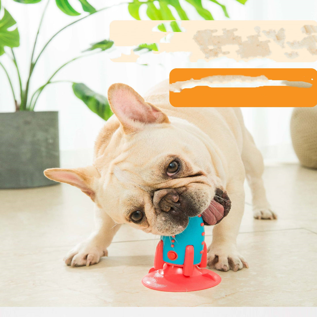Rocket Shaped Pet Toy With Treat Dispensing Bite Resistant