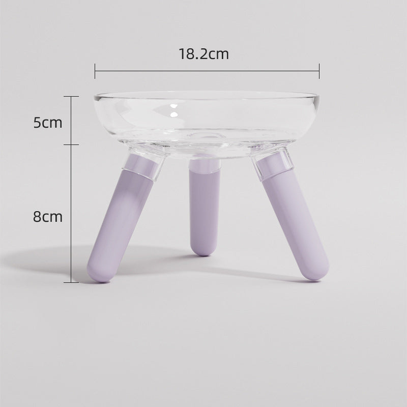 Transparent Glass Pet Feeding And Water Bowl Anti Knock Design