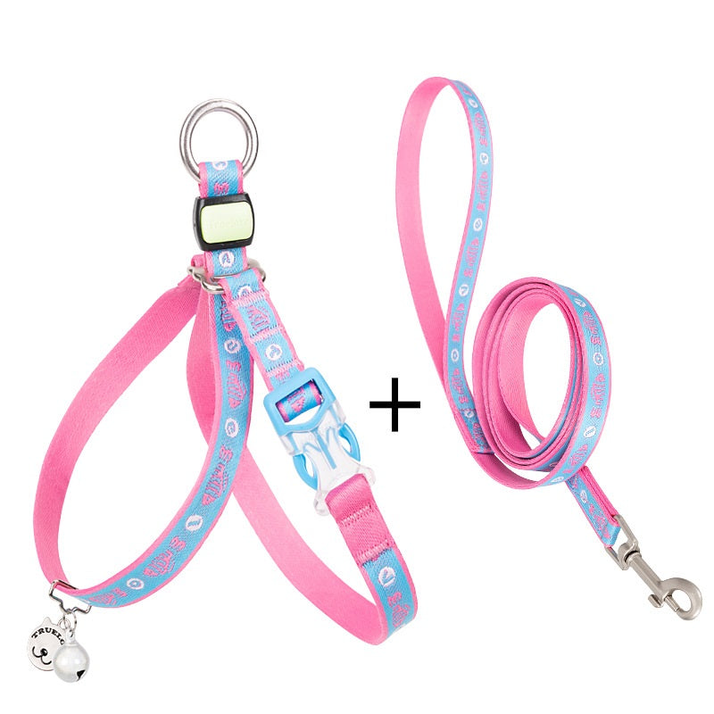 Pet Chest Strap Vest With Bell Leash Package For Small Pets