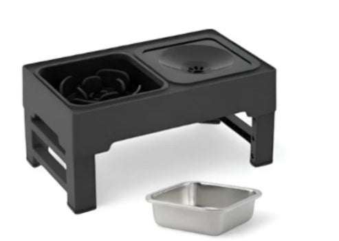 Adjustable Height Stainless Steel Pet Double Feeding Bowl Stand