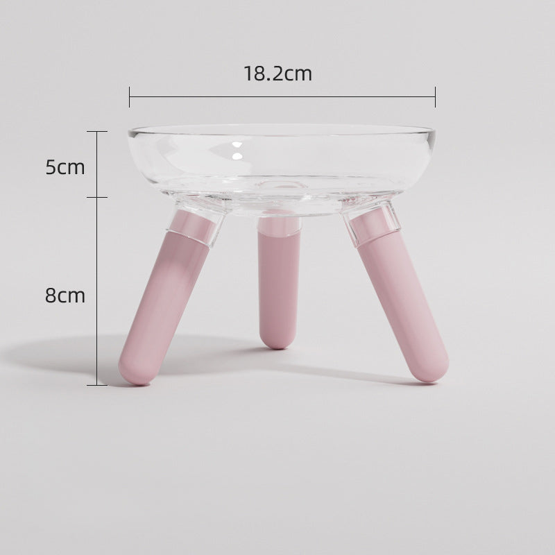 Transparent Glass Pet Feeding And Water Bowl Anti Knock Design