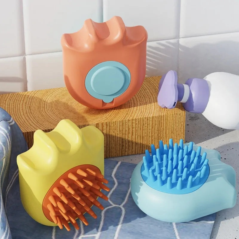 Pet Bath Massage Comb Brush With Shampoo Dispenser