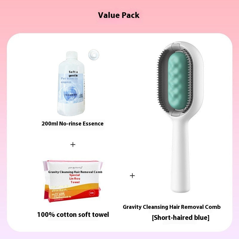 Pet Grooming Dematting Brush With Hair Collection Tank