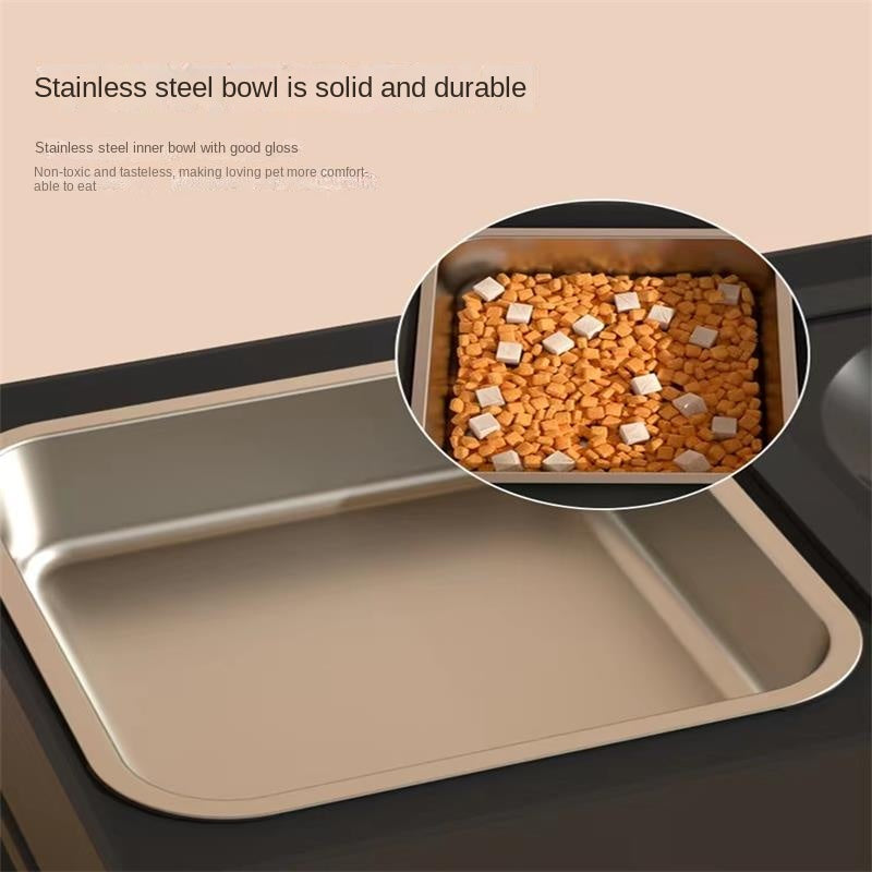 Adjustable Height Stainless Steel Pet Double Feeding Bowl Stand