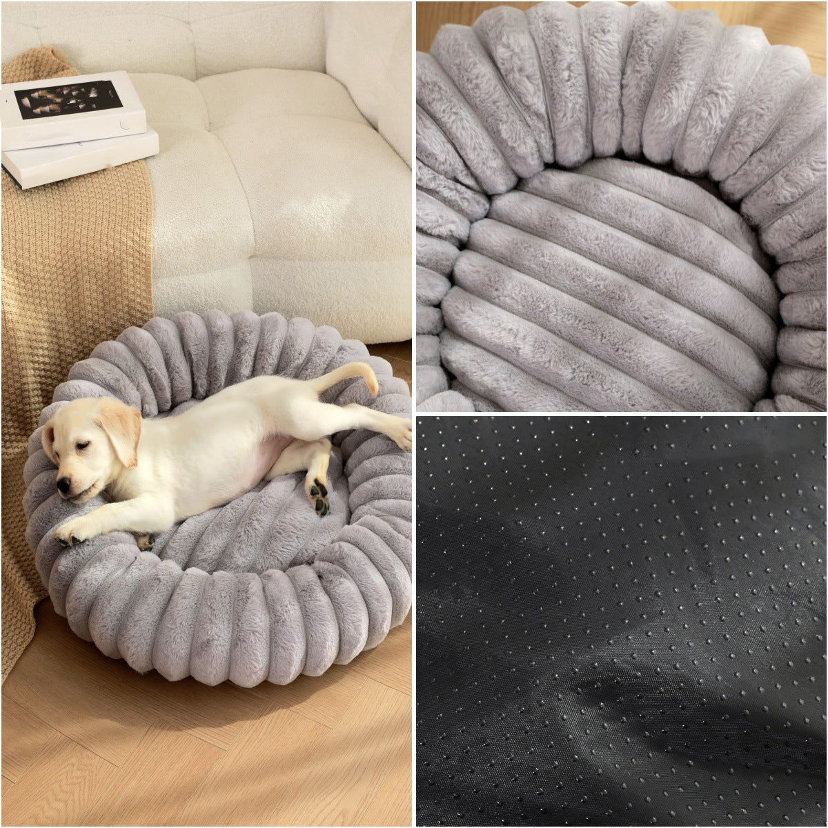 Plush Warm Round Pet Nest Bed Soft Winter Kennel