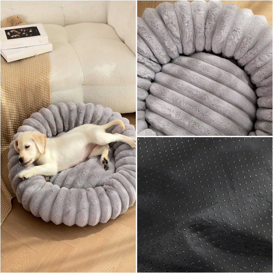 Plush Warm Round Pet Nest Bed Soft Winter Kennel