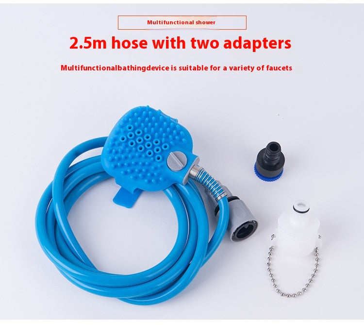 Silicone Pet Bathing Gloves With Handheld Shower Brush