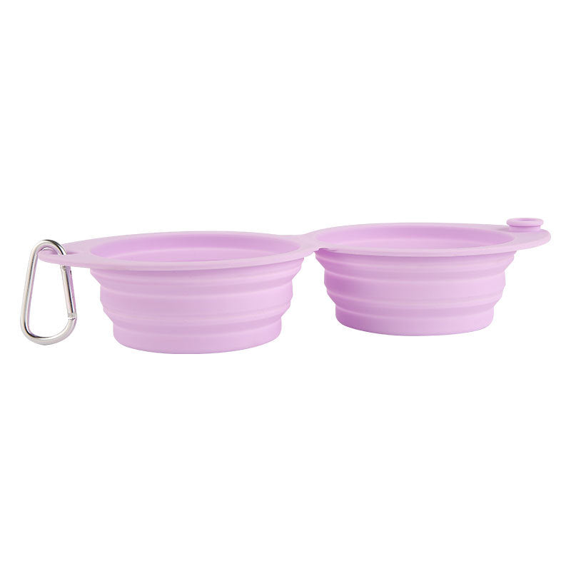 Pet Silicone Foldable Portable Feeding Bowl Outdoor Use