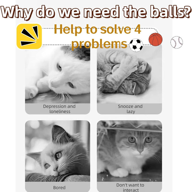 Interactive Pet Toy Balls With Feather Bouncy Design