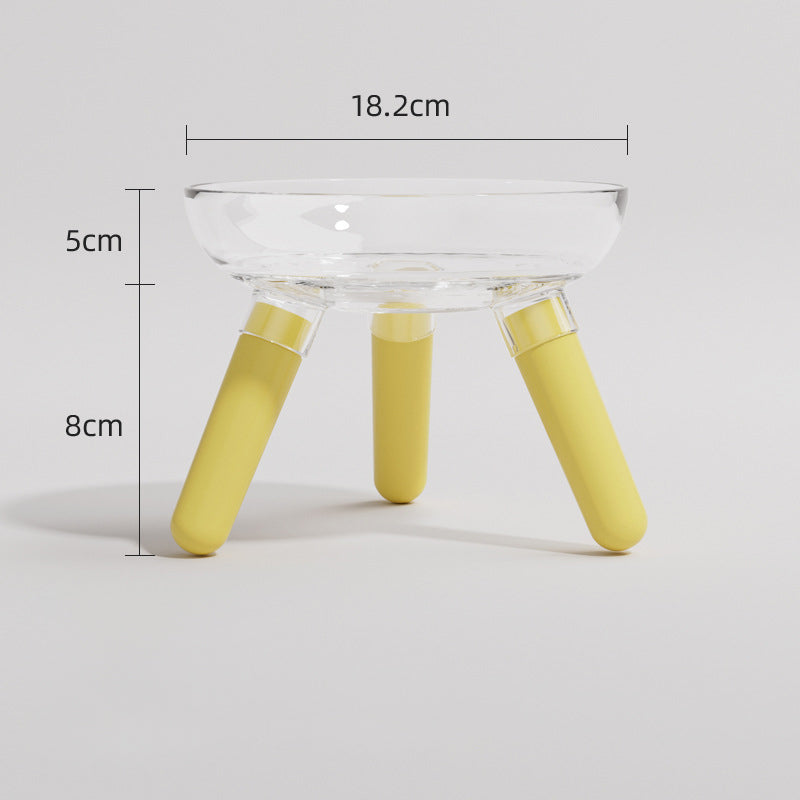 Transparent Glass Pet Feeding And Water Bowl Anti Knock Design