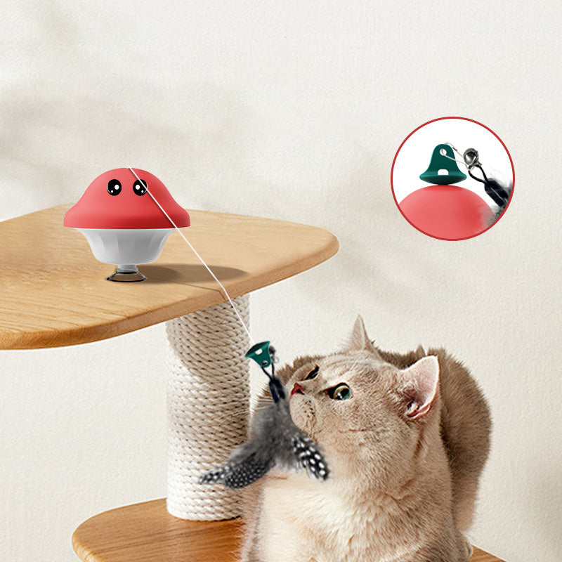 Retractable Pet Wand Toy With Suction Cup Teaser