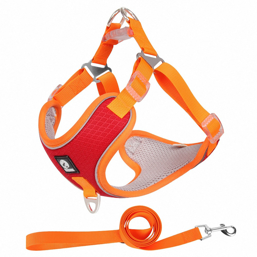 Adjustable Breathable Pet Harness With Leash Set