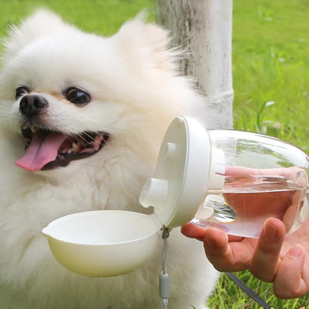 Portable Pet Travel Water Bottle With Drinking Bowl And Lanyard