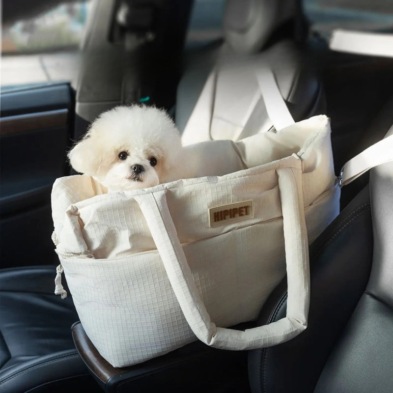 Pet Car Seat Carrier Adjustable Safety Leash Portable Console Travel Seat