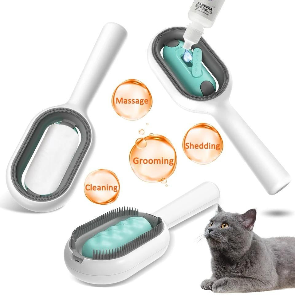 Pet Grooming Dematting Brush With Hair Collection Tank