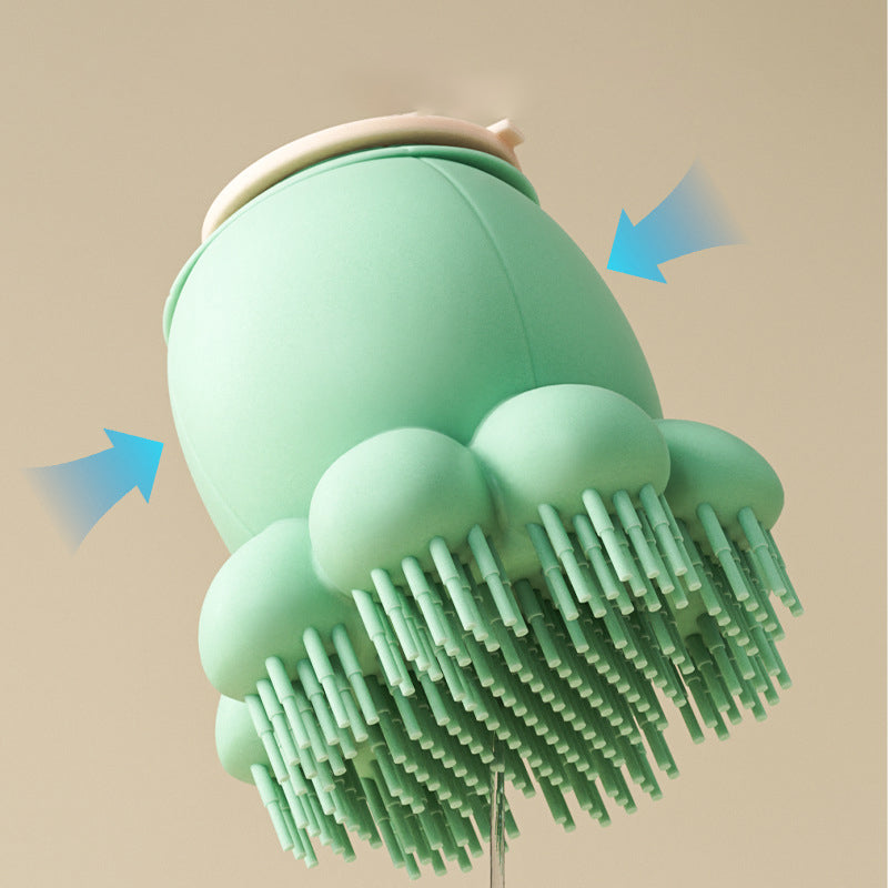 Silicone Pet Bath Brush With Massage And Wash Function