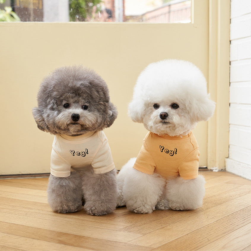 Korean Style Cotton Short Sleeve Pet T Shirt Refreshing Print