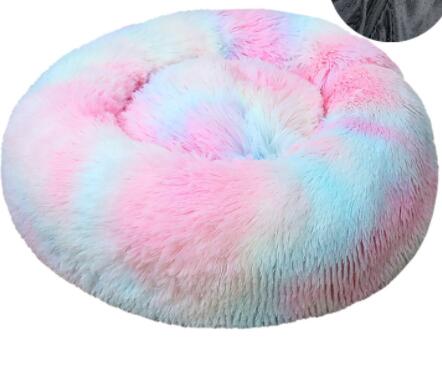 Soft Thick Cotton Plush Round Pet Bed For Comfort Sleep