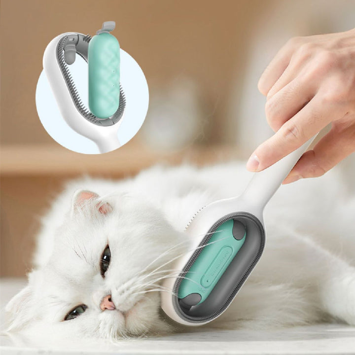 Pet Grooming Dematting Brush With Hair Collection Tank