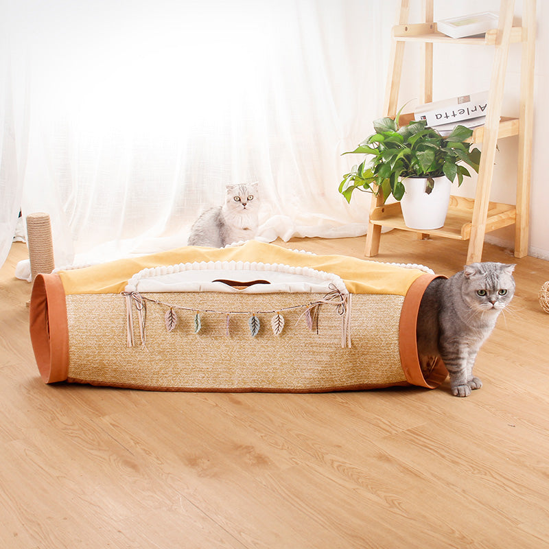 Rotating Pet Tunnel Toy With Drill Hole Design